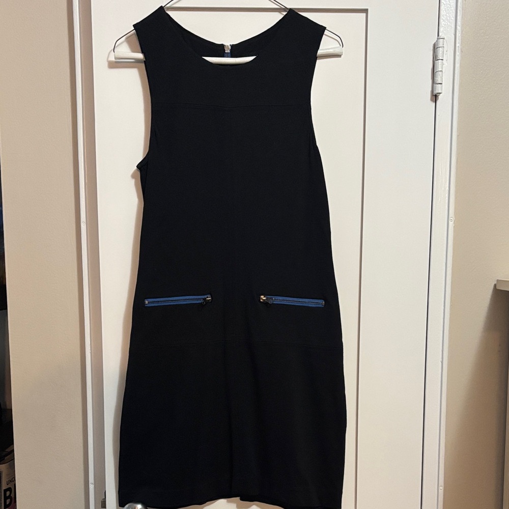 Sanctuary Black Mini Dress with Blue Zipper Details